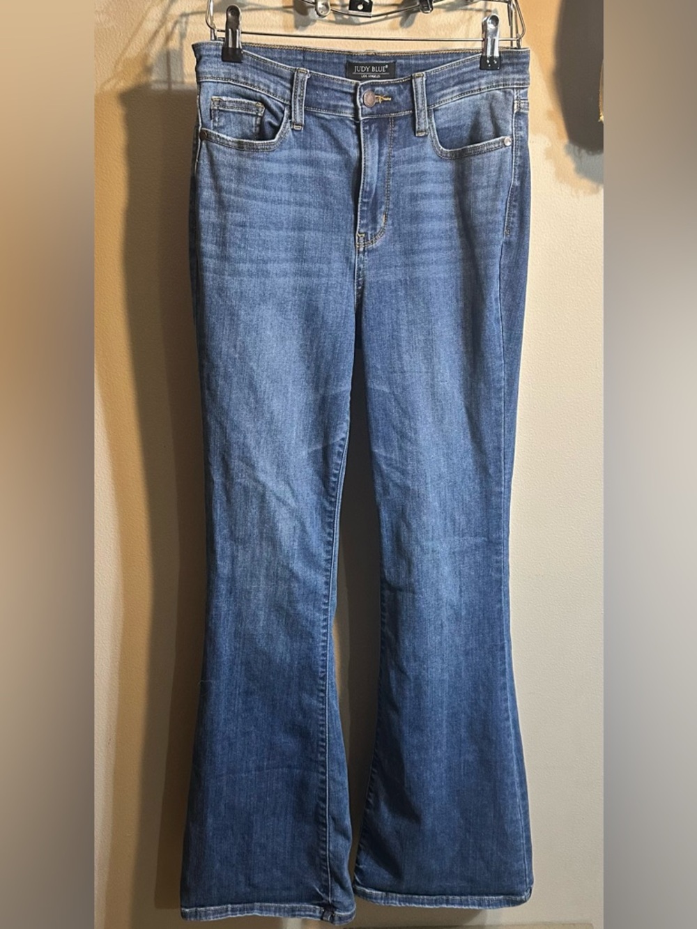 Judy Blue Mid Blue Flare Jeans - Classic Stretch Denim